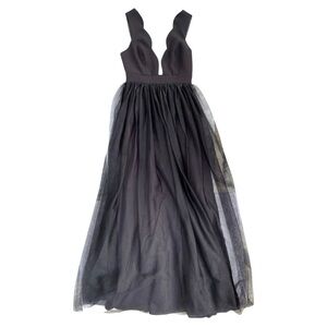 BCBGeneration Black Tulle Maxi Dress XS Backless Balletcore Prom Cocktaill